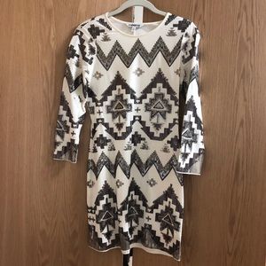 Long sleeve sequined dress
